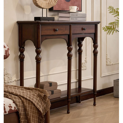Console élégante en bois foncé pour intérieurs classiques
