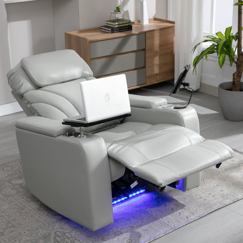 Power Motion Recliner With USB Charging, Arm Storage, Cup Holder, Bluetooth Speaker For Ultimate Comfort And Convenience, Recliner