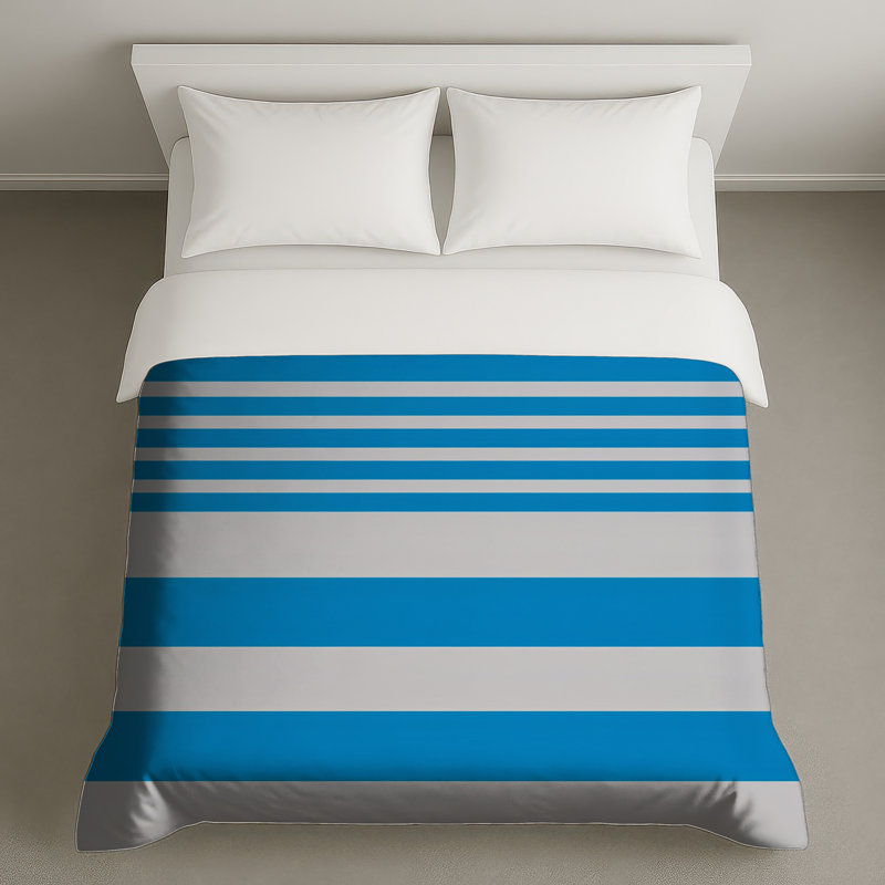 Housses de couette à rayures bleues et blanches, Twin