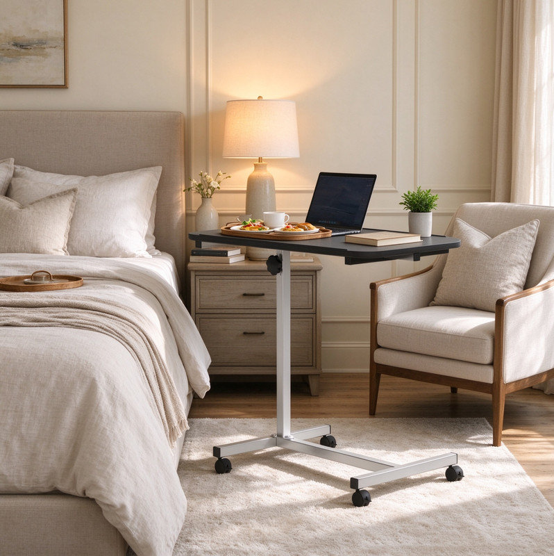 C Table and Wheel Side Table