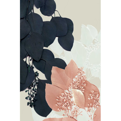 " UA CH Indigo & Blush Leaves III " by Jennifer Goldberger