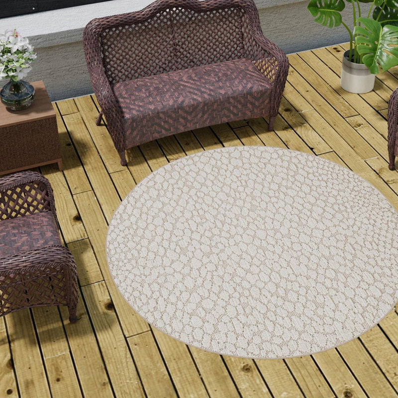 Gurjot Indoor/Outdoor Area Rug, Round 3'1"