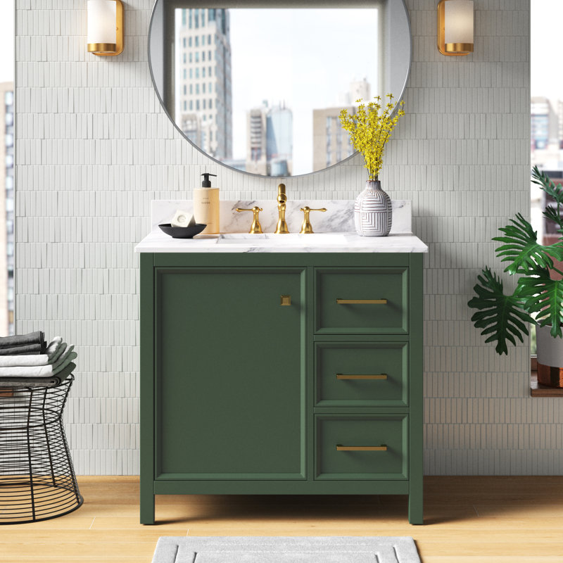 Ensemble de meuble-lavabo simple 36 po, Vert Vogue