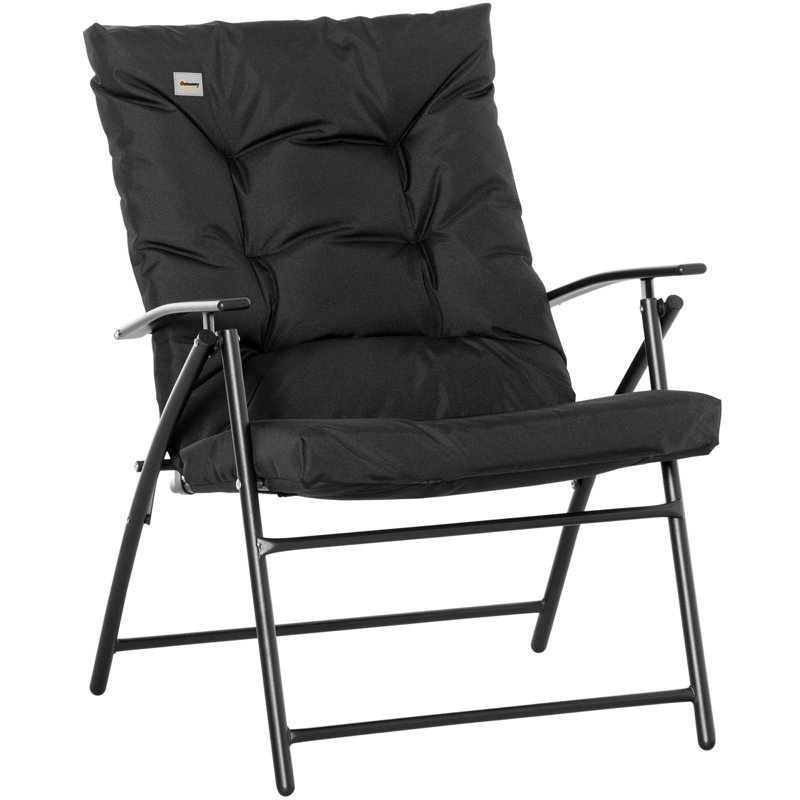 Méridienne d'extérieur pliable en tissu, Noir, noir, noir, noir