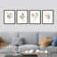 «Minimal Botanical» IDÉE4WALL, art mural encadré de fleurs sauvages encadrées, ensemble de 4 impressions florales botaniques, décor de nature sauvage pour le salon, impression encadrée de chambre à coucher, 4 pièces-90162087-90162090