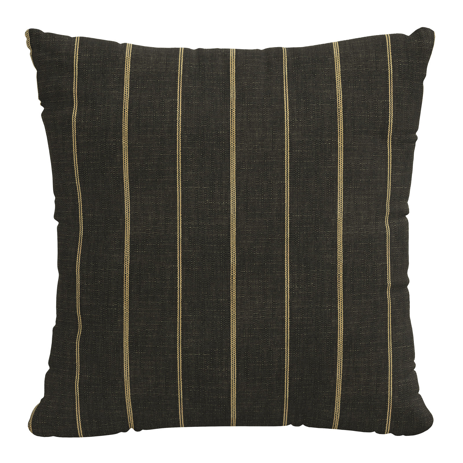 Clara Striped Cotton Pillow Cover, Pillow Cover Only - No Insert, Black, 18" x 18"