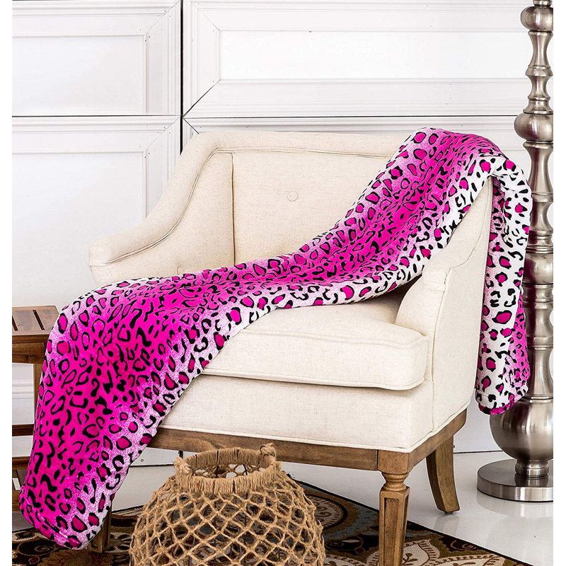 Couverture luxueuse à imprimé zébré, Rose, Jeté