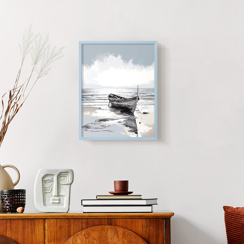 NAUTICAL Series CDLxxix - reproduction encadrée de qualité supérieure - prête à être accrochée - aucun clou requis, Bleu