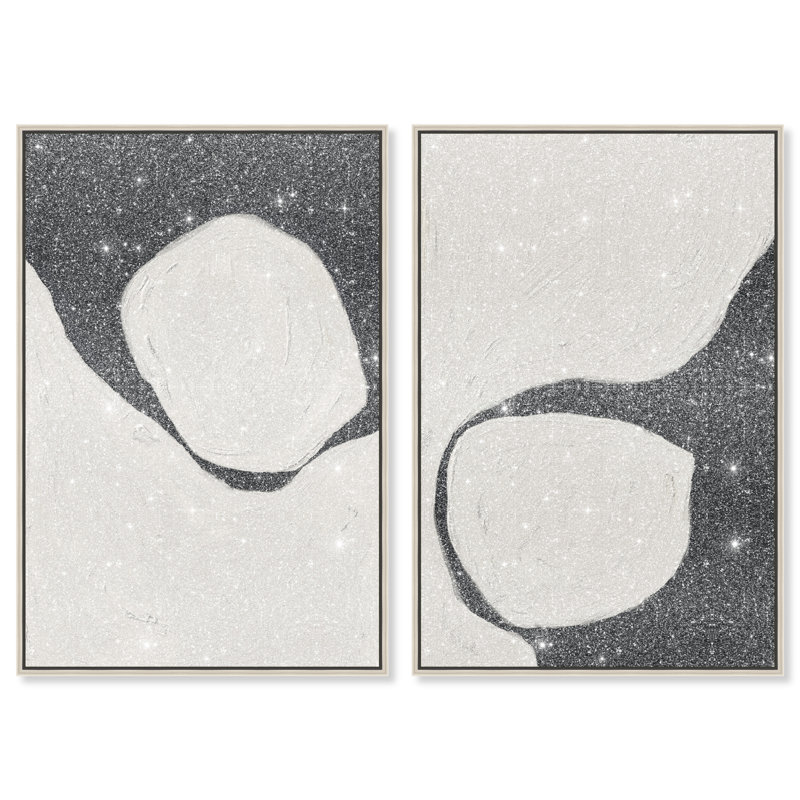Neutral Balance Set Set by Oliver Gal, 11"H x 16"W, Silver Floater Frame