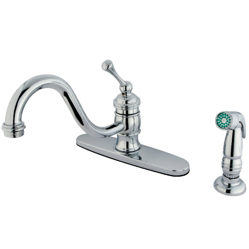 Centerset Double Handle Kitchen Faucet, Polished Chrome