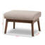Repose-pieds Burnsdale en bois massif et noyer clair H 15 po x l 22,2 po x P 18,25 po