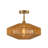 1-light Boho Woven Geometric Semi-flush Mount 