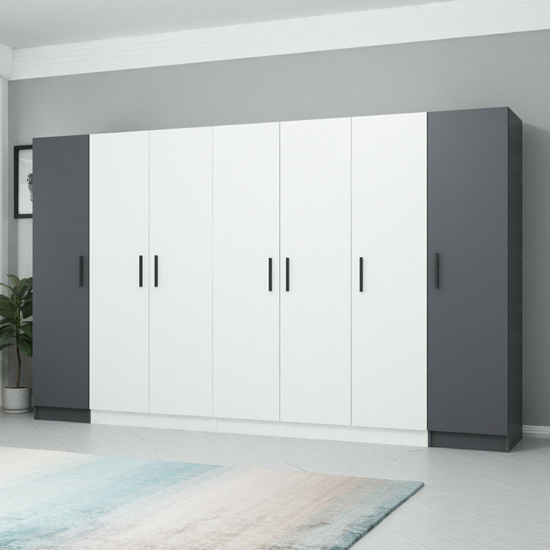 Elina 2 Door Manufactured Wood Wardrobe, Black