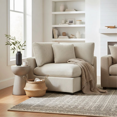 Coin d'angle - Velours côtelé beige