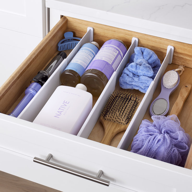 2.6" H x 0.8" W x 12.5" D Adjustable Multi-Purpose Drawer Organizer