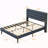 Khansaa  Bedframe with LED Bedside Induction , Wrapped Linen, Bedside Atmosphere