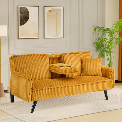 72" Corduroy Folding Sofa Bed