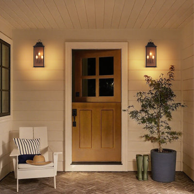 Wilcher 3-Light Dusk-to-Dawn Outdoor Wall Lantern