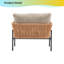 Méridienne moderne en corde 36 po - coussins imperméables beiges + structure en fer - mobilier de patio intérieur / extérieur Boho Chic (ensemble de 2)-1691335880