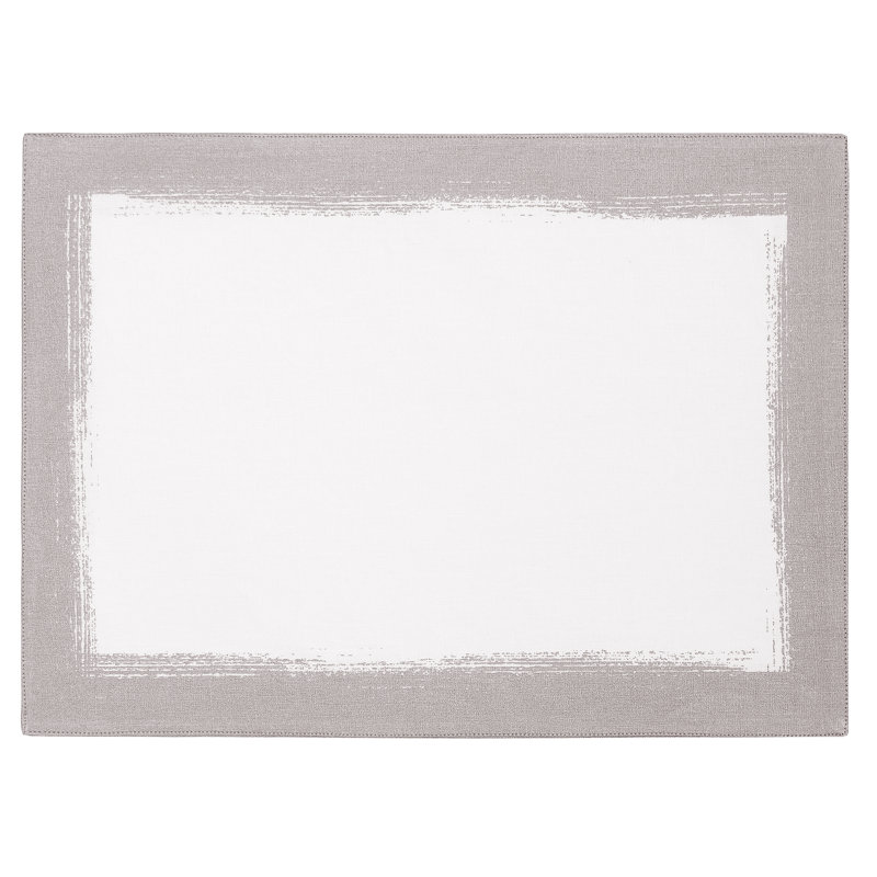 Metallic Brushstroke Linen Placemat, White