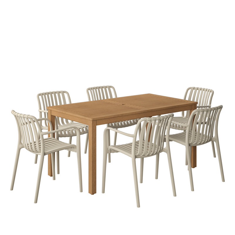 Ensemble repas d'extérieur Amazonia Breian FSC, Sable, 6