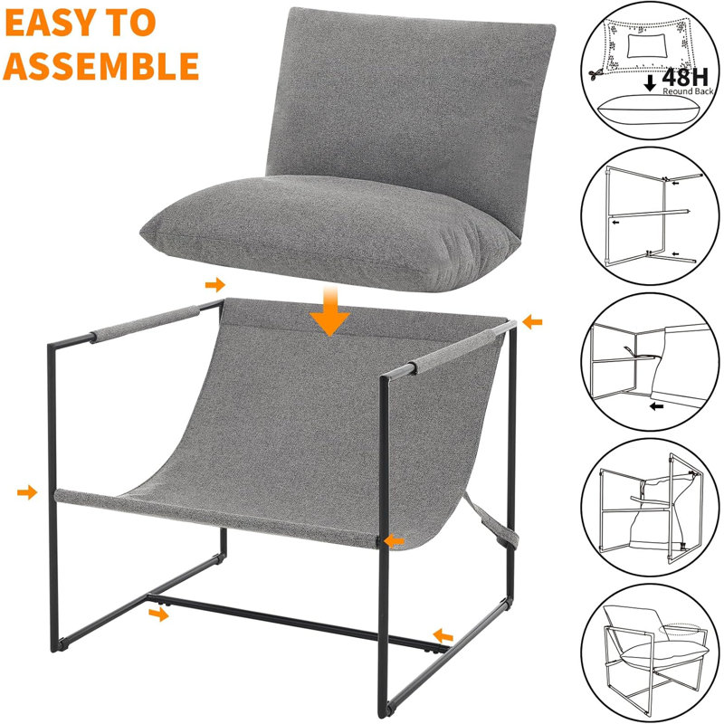 Upholstered Armchair, Grey