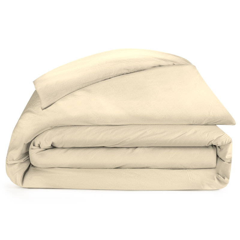 Duvet Cover Set, Ivory, Twin XL Duvet Cover + 2 Standard Shams
