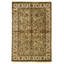 Hand Knotted Wool Oriental Area Rug in Green And Ivory