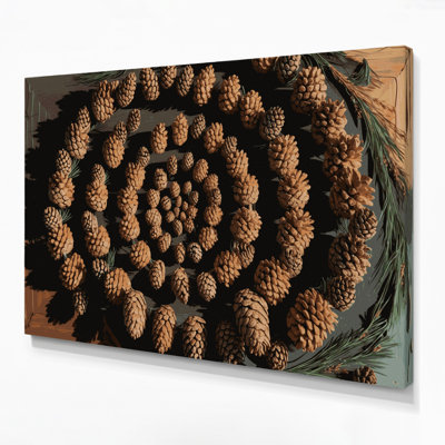 Southwestern Patterns Pinon Pine Cone 224 Brown Canvas Wall Art