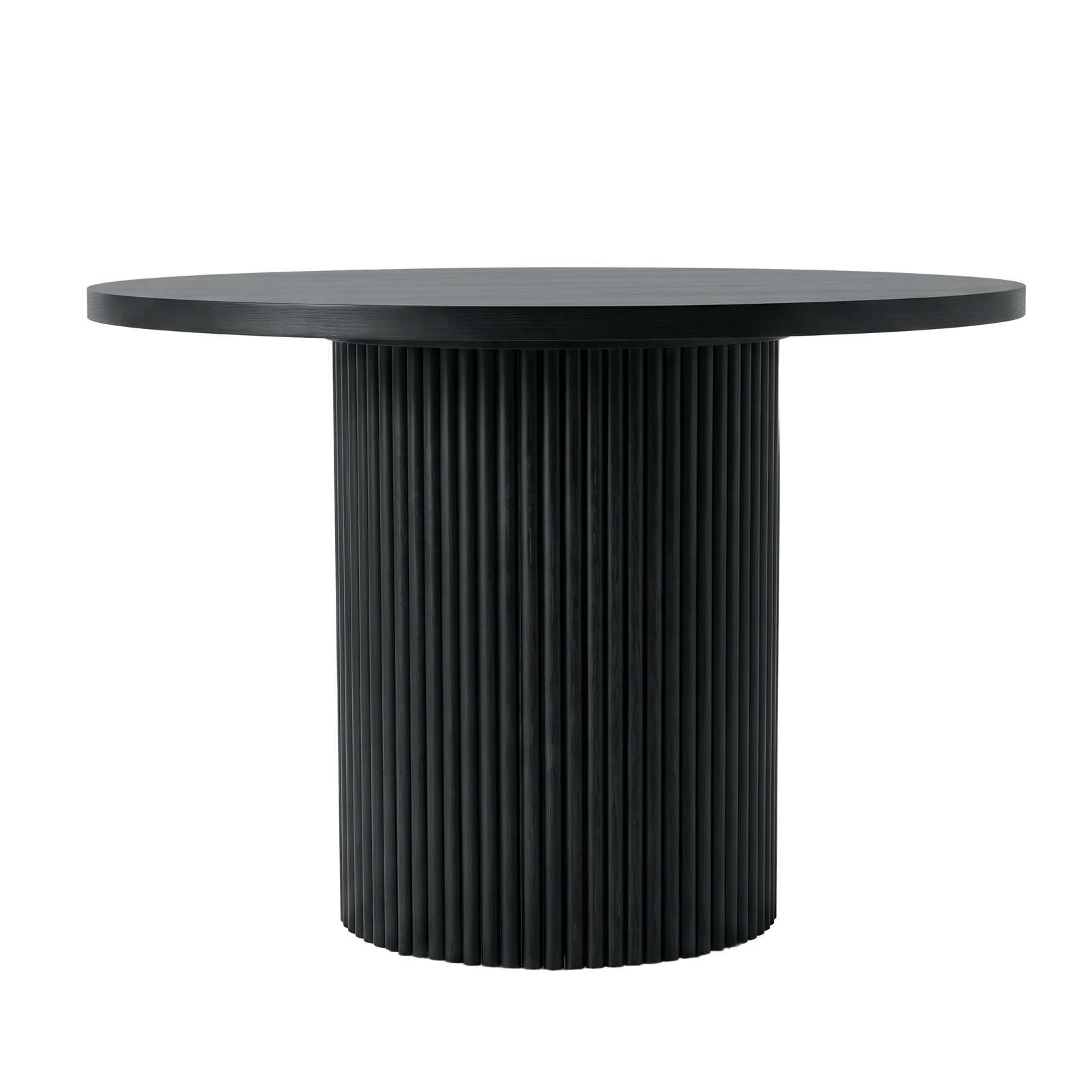 Reba Round 42" Dining Table, Black, Black