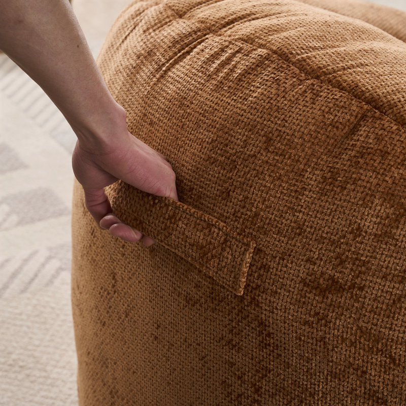 Fauteuil à billes en mousse avec rembourrage, Teddy orange