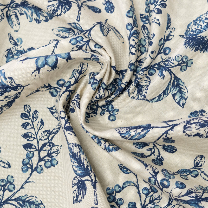 Emogene Toile Cotton Swag 84'' Window Valance, Indigo
