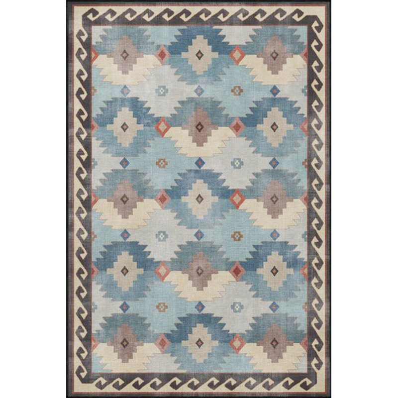 Tapis multicolore à motif géométrique à motif géométrique lavable à la machine, Carré 3 pi 3 po