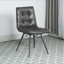 Chaises de salle à manger à dossier capitonné gris anthracite et bronze à canon (ensemble de 4)