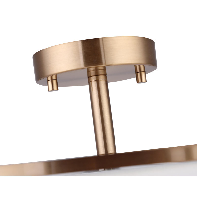 Hultgren LED Semi Flush Mount, 8.5" H x 17" W x 17" D, Brass