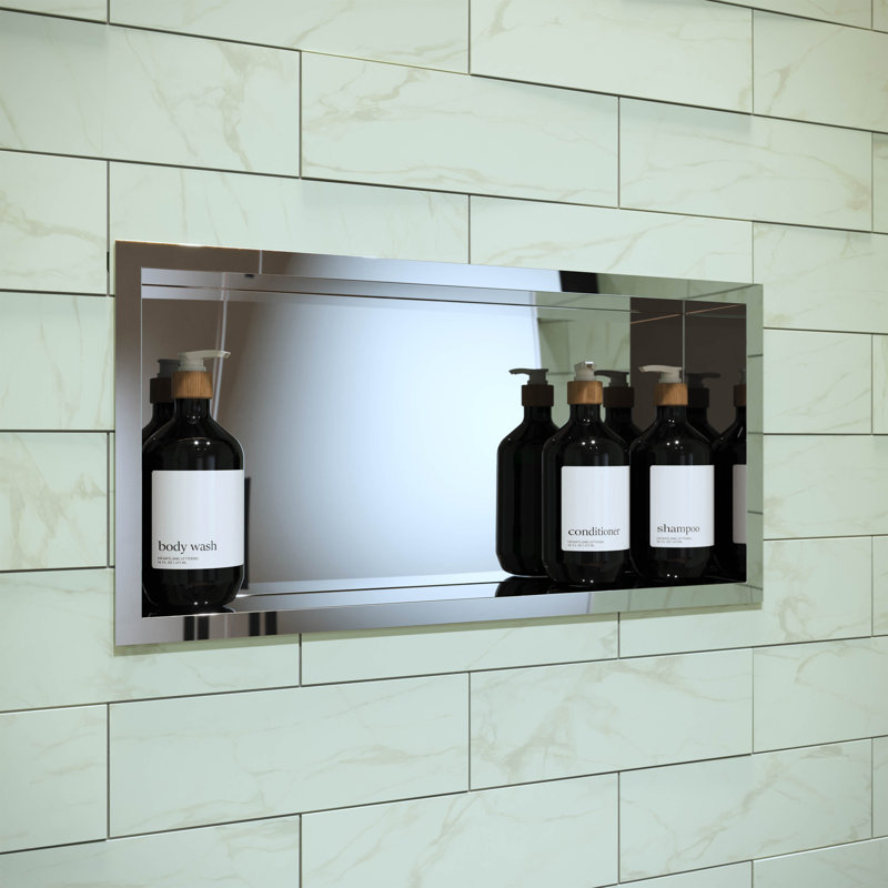 Niche murale en acier inoxydable 12 "x 24" Voltaire, Chrome poli