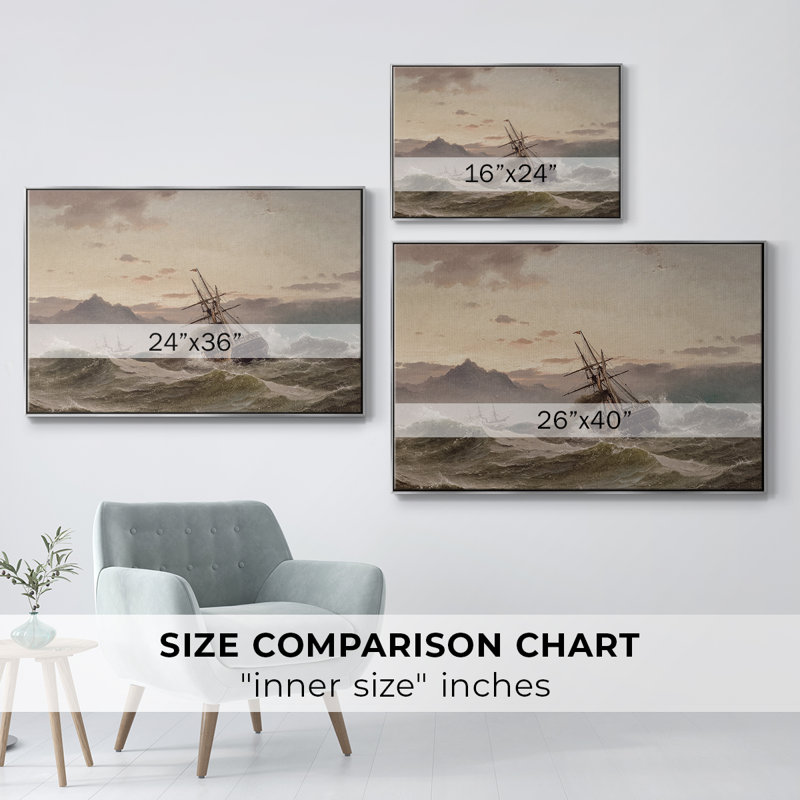 «Vintage Nautical Print-CCXII» sur, H 17 po x l 25 po, Toile argentée avec cadre flottant