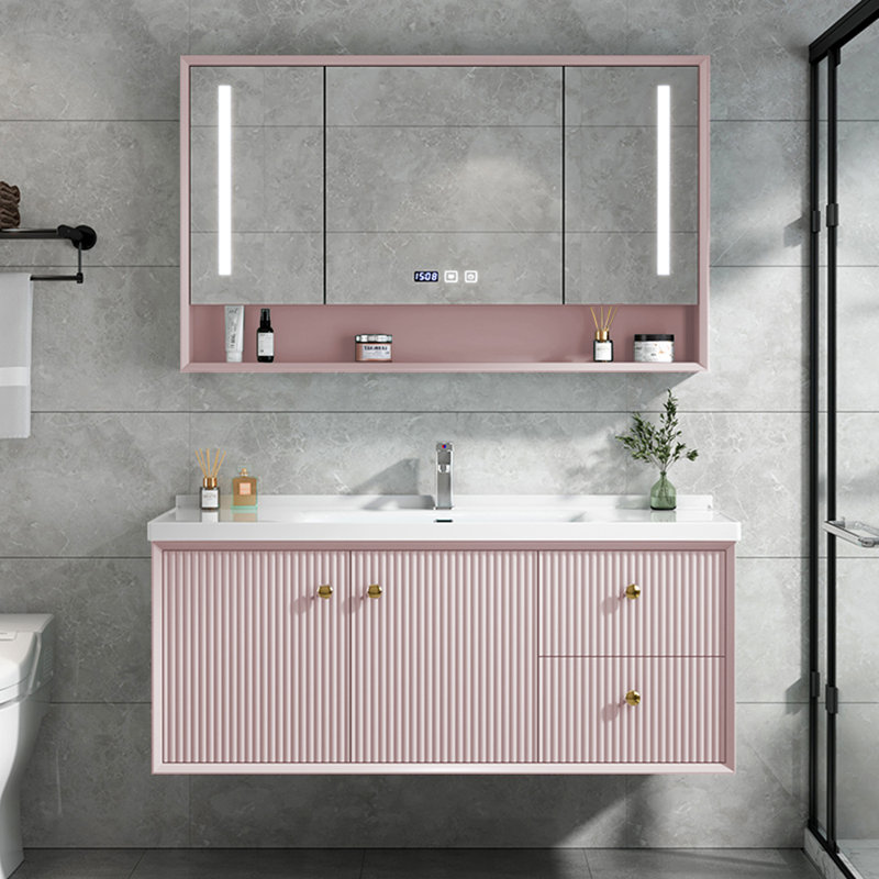 Simple vanitie bathroom cabinet, Pink