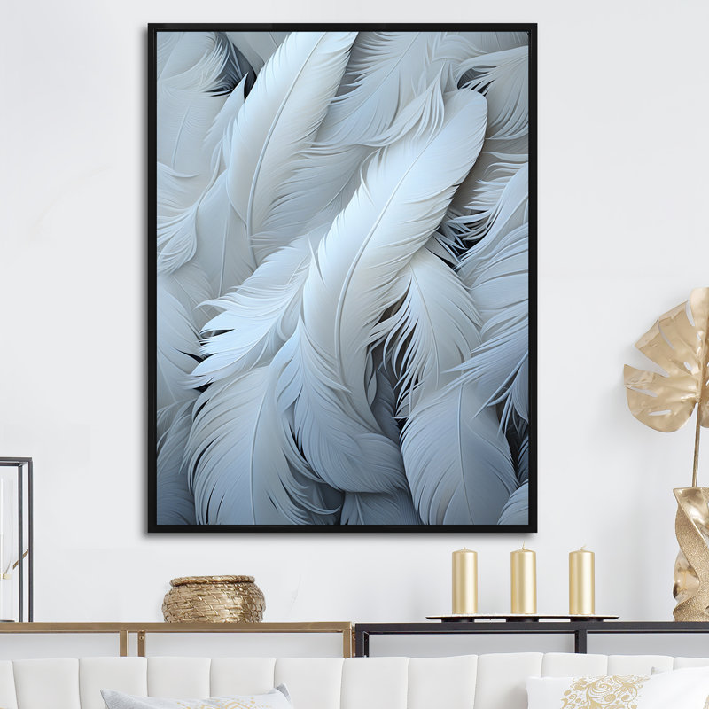 «Light as a Feather», reproduction sur toile, H 32 po x l 24 po x P 1 po, Cadre flottant noir