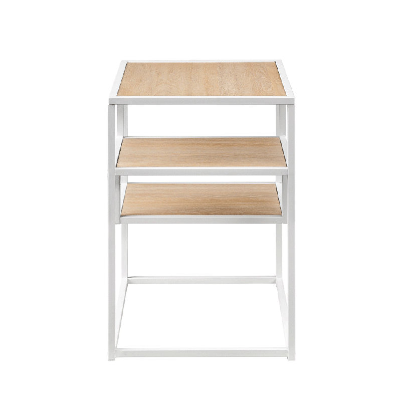 Table d'appoint avec plusieurs tablettes ouvertes (blanc), White