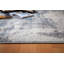 Tapis bleu / gris / blanc en polypropylène tissé à la machine à motif abstrait-119974019