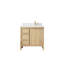 Chêne blanc Elizabeth X P 22 po D Meuble-lavabo de salle de bain décalé à droite avec quartz Cove Edge-109691852