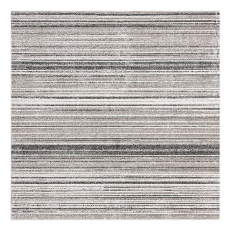 Osteen Striped Area Rug, Square 9'10", Gray