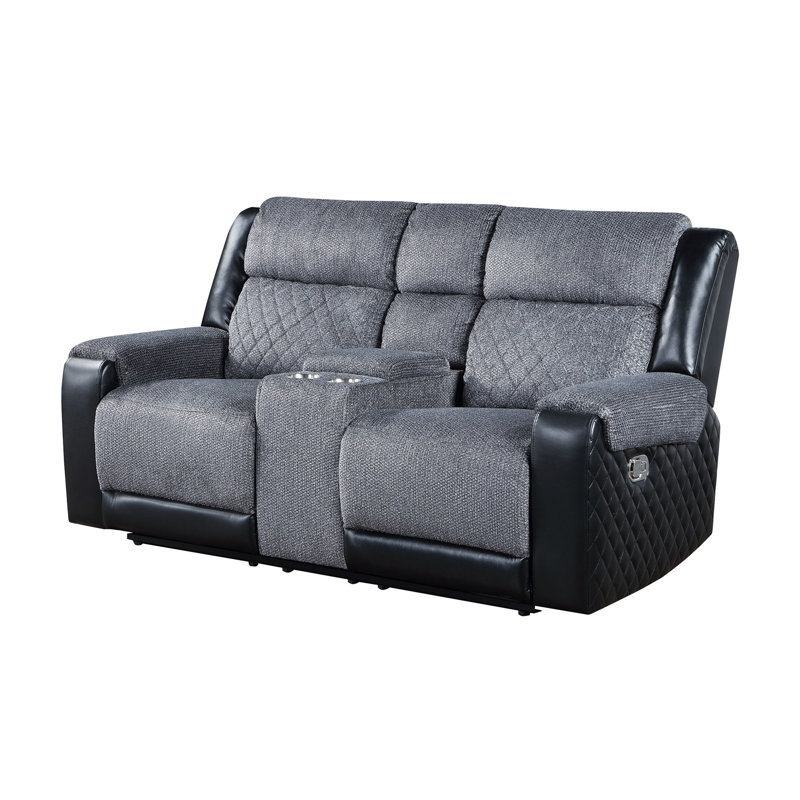 Causeuse inclinable gris / noir ALICIA