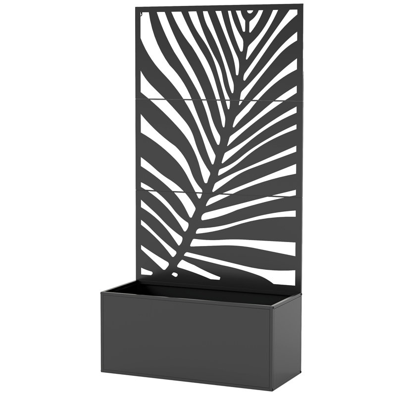 Boîte à fleurs en métal avec treillis et moustiquaire découpée, lit de jardin surélevé, 71 po