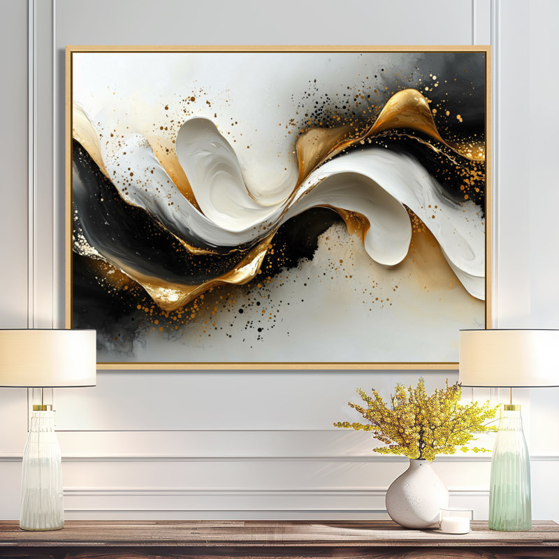 Goldern, H 30 po x l 40 po, Impression encadrée flottante sans passe-partout, Crème, crème