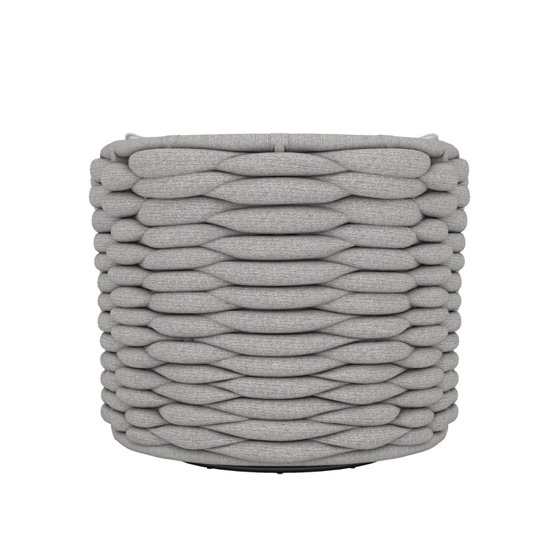 Wailea Swivel Patio Chair with Cushions, Grey Chenille 6028-021, Nordic Gray