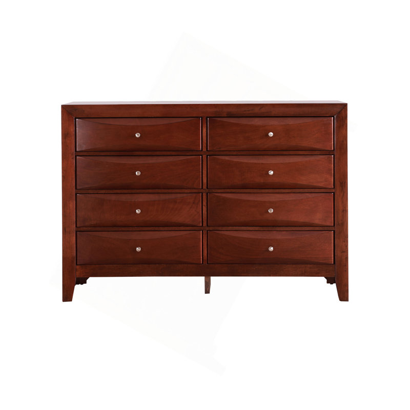 Ensemble de commode 8 tiroirs avec tiroirs courbés, Cerisier