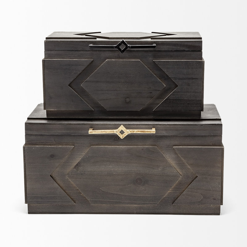 2 Piece Wooden Decorative Box Set