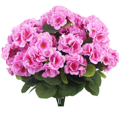 12 Bundles Artificial Geranium Flowers for Outdoors Geranium Silk Flowers Outdoor UV Resistant Garden Plants Faux Flowers for Home Kitchen Table Centerpieces Decor